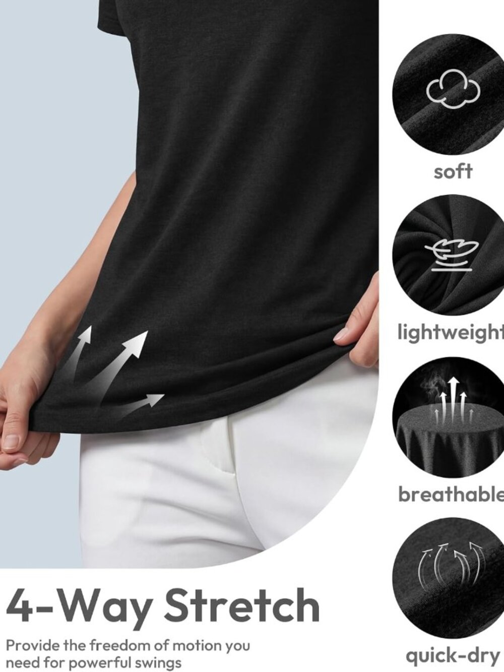 Stylish Women's Golf Polo Shirts - Short Sleeve, Perfect for Sports & Casual - Picture 2 of 6